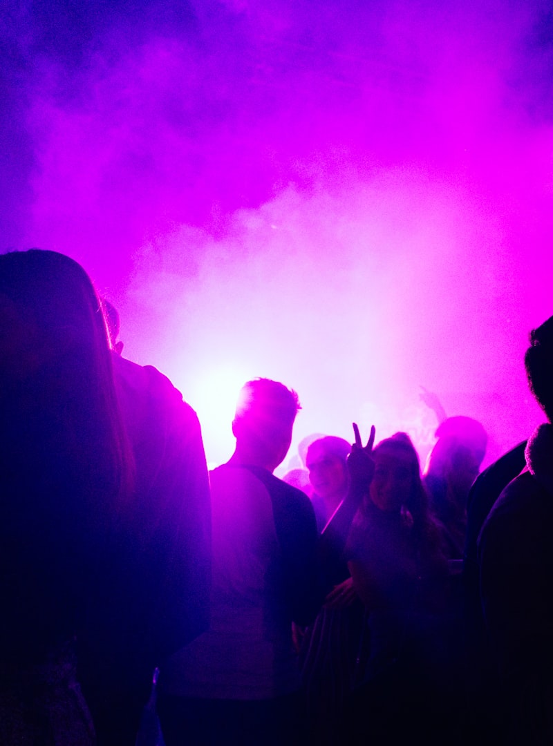 Prince tribute, purple stage lights